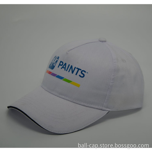 Printing cotton baseball cap with black sandwich sport cap outdoor hat